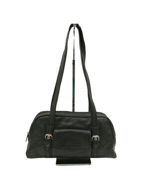 Stone Mountain Black Leather Shoulder Bag Multi Pocket Organizer Purse 12x7